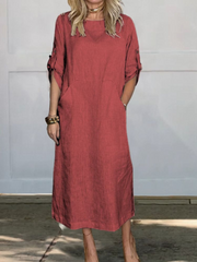 Elegant Pocket Midi Dress