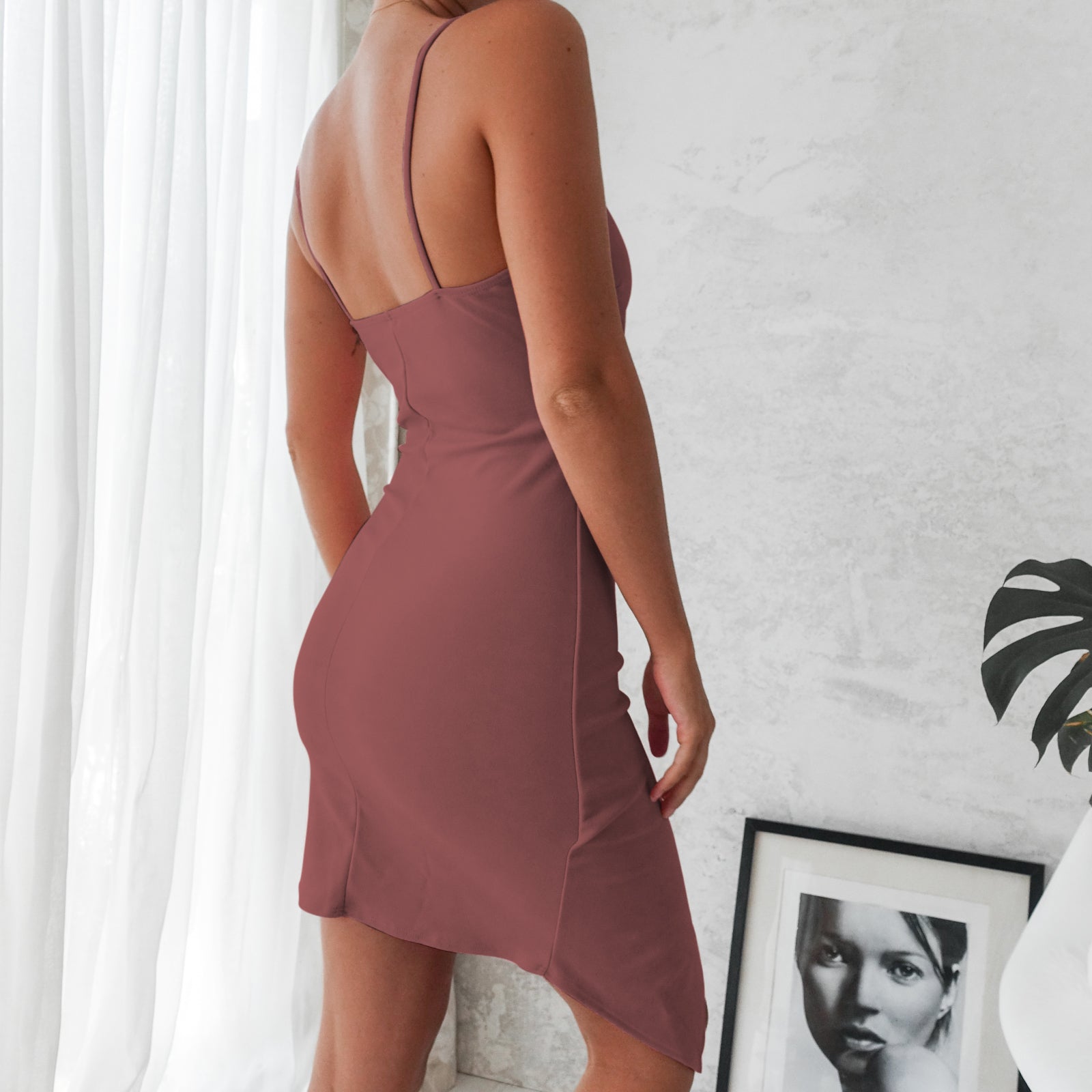 Adalene Wrap Dress - Mauve