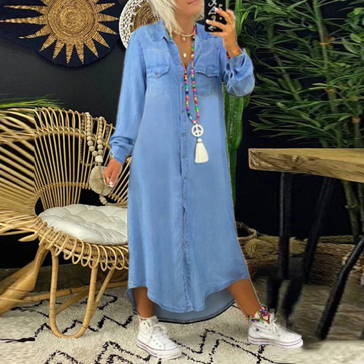 Comfortable Denim Shirt Dress