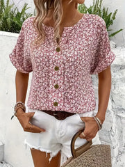 Floral Pink Print Blouse