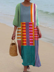 Vintage Geometric Pattern Dress
