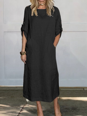 Elegant Pocket Midi Dress
