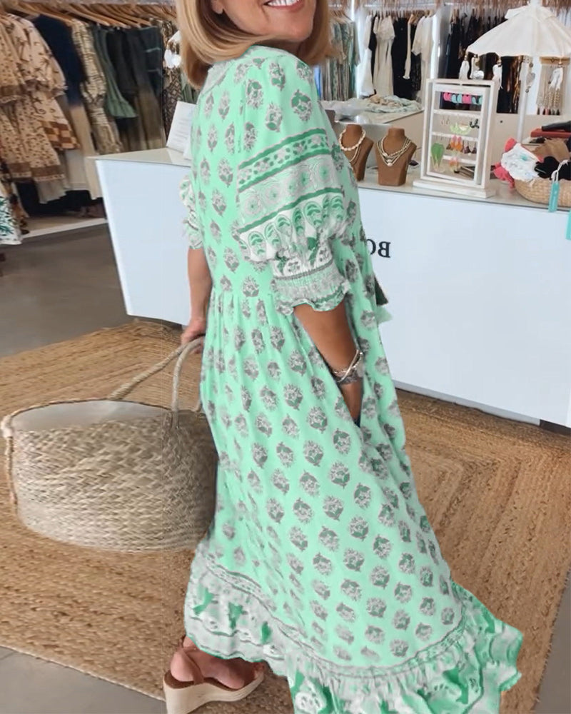 Bohemian Tiered Maxi Dress