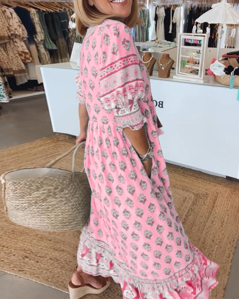 Bohemian Tiered Maxi Dress