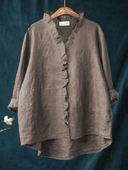 Ruffle V-Neck Shirt