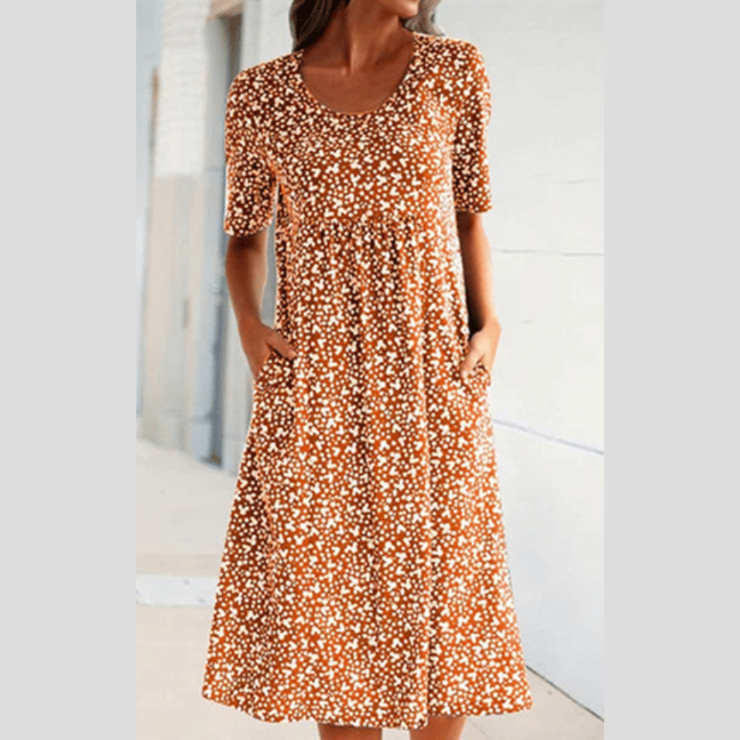 Stylish Midi Dress With Floral Print
