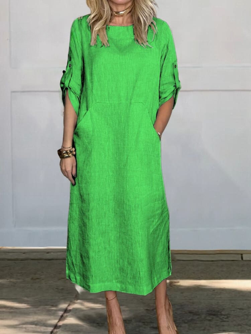Elegant Pocket Midi Dress