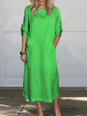 Elegant Pocket Midi Dress