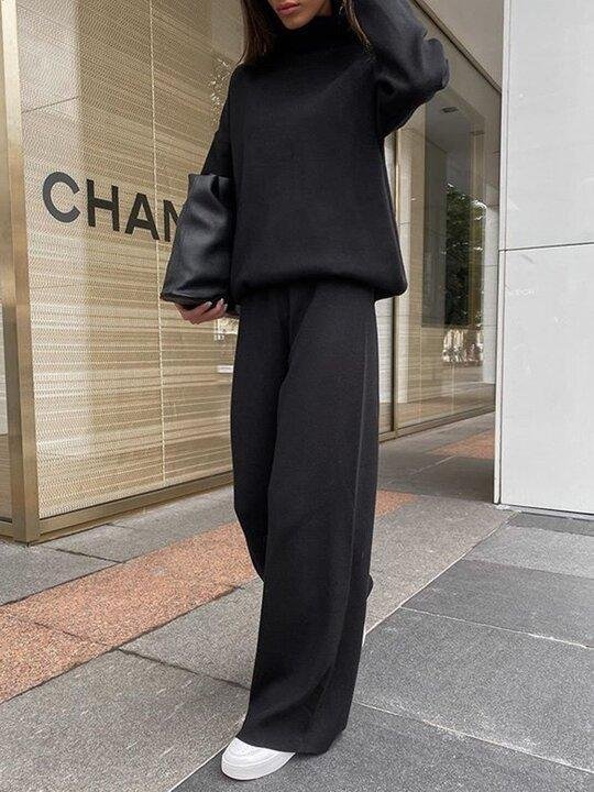 Oversized Turtleneck  Sweatshirt  & Pants set
