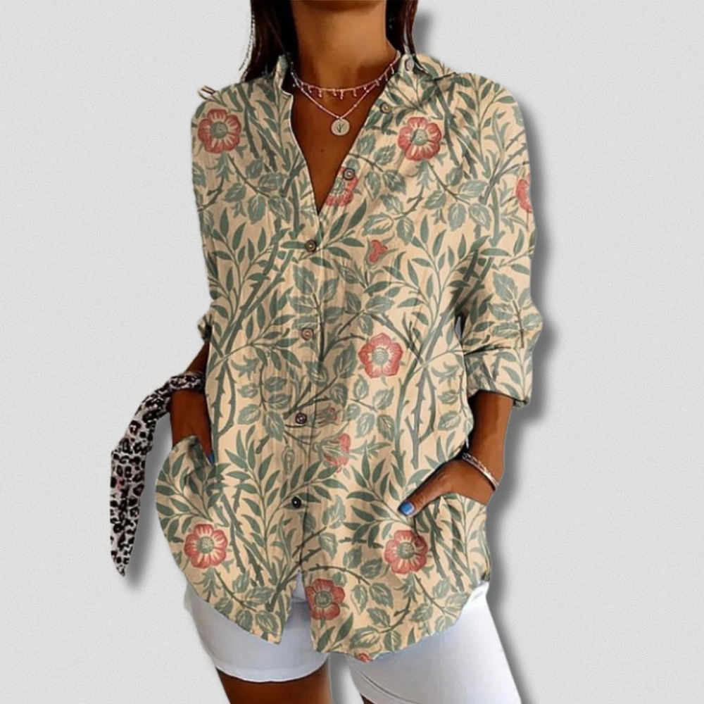 Long Sleeve Floral Button-Down Shirt