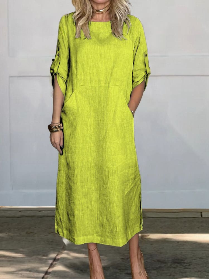 Elegant Pocket Midi Dress
