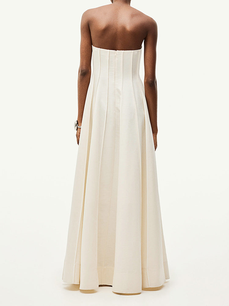 Aria White Bandeau Maxi Dress