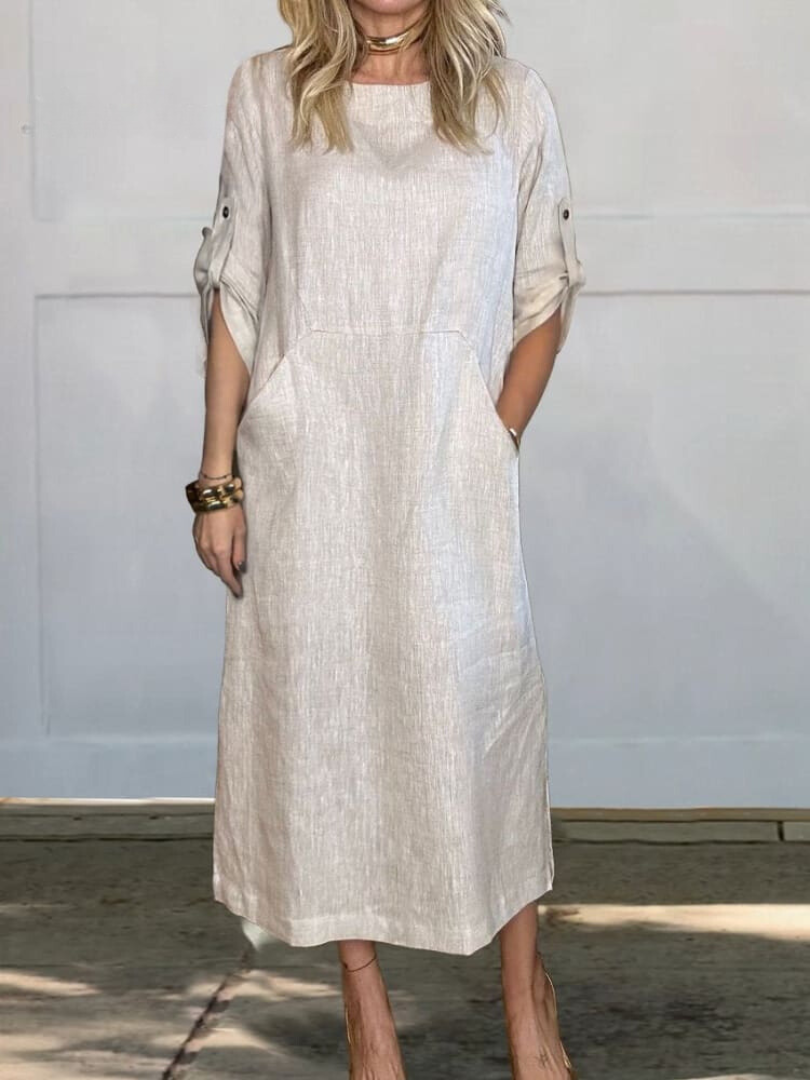 Elegant Pocket Midi Dress