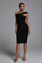 Black Slim Fit Bandage Dress Fashion