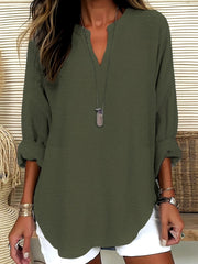 Classic Long Sleeve V-Neck Top