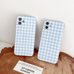 Baby Blue Plaid iPhone Case