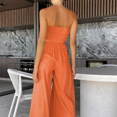 Sling Wide-leg Jumpsuit Women's Fashion Casual Loose Bodysuit