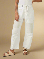 Wide Leg Patchwork Pants