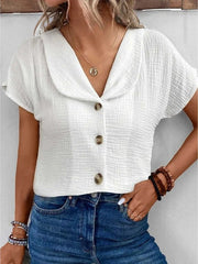 Stylish Top with Collar and Buttons