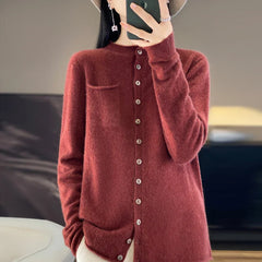 Elegant Crew Neck Cardigan