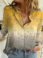 Button-Down Printed Blouse