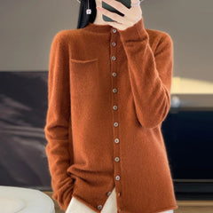 Elegant Crew Neck Cardigan