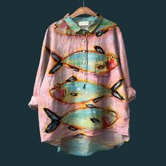 Relax Fit Fish Print Shirt