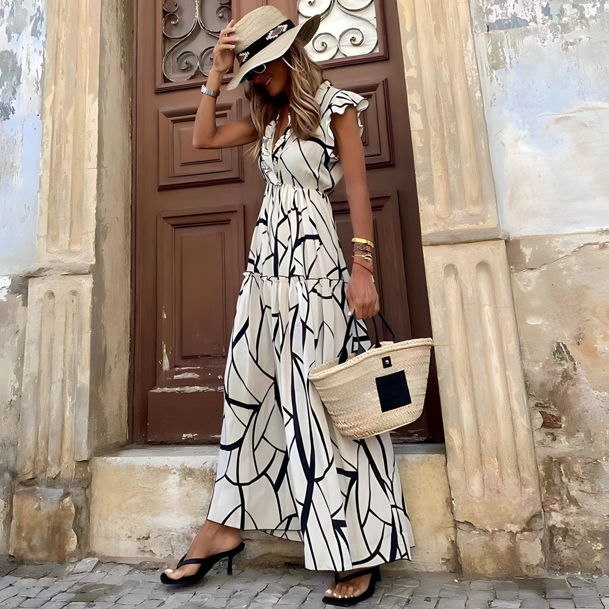 Elegant Printed Dress