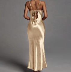 Nova - Backless Satin Slip Maxi Dress