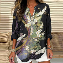 Elegant Flight Print Blouse