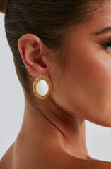 Azra Earrings - Ivory/Gold