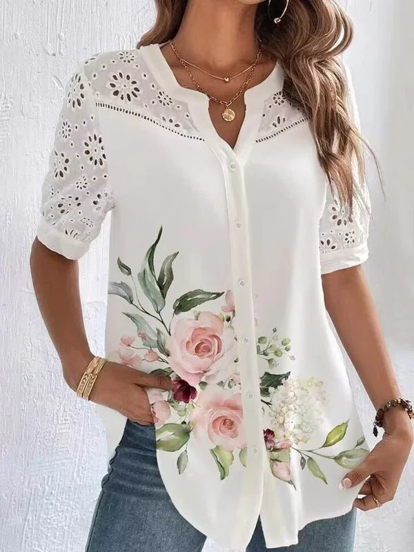 Embroidered Short Sleeve Shirt