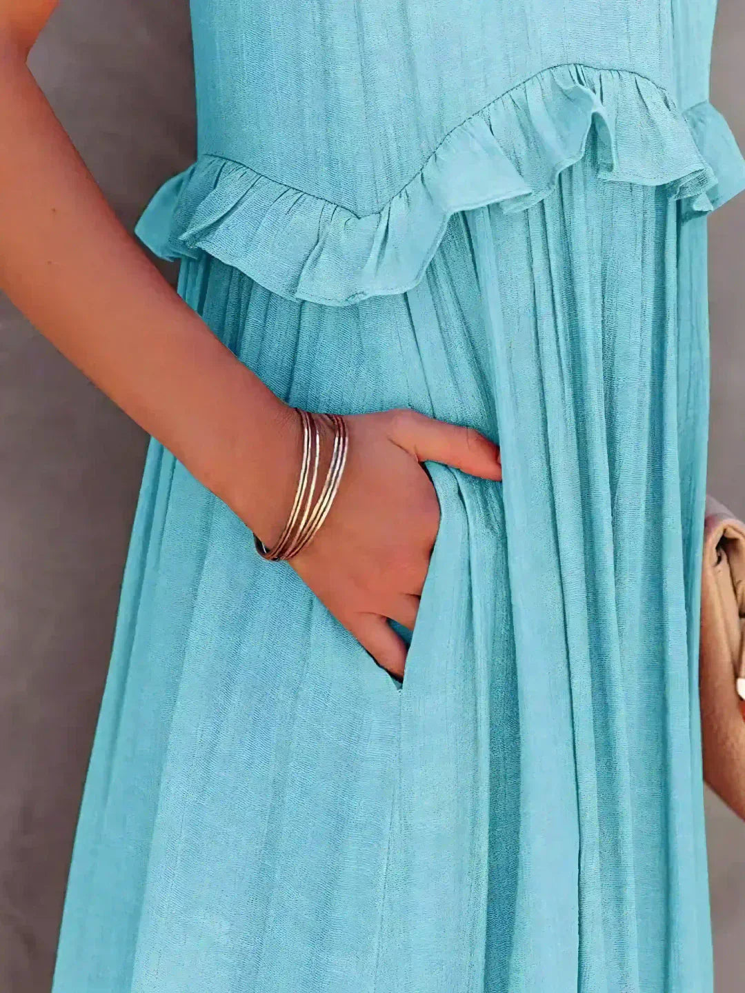 Halter Ruffle Maxi Dress