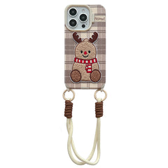 Christmas Deer Embroidery iPhone Case