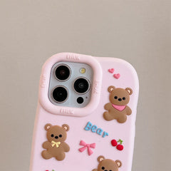 Cute Bear & Bows iPhone Case