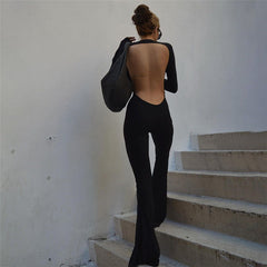 "Tulum" Long Sleeve Open Back Jumpsuit