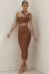 Lucia Bandage Dress with Asymmetrical Neckline