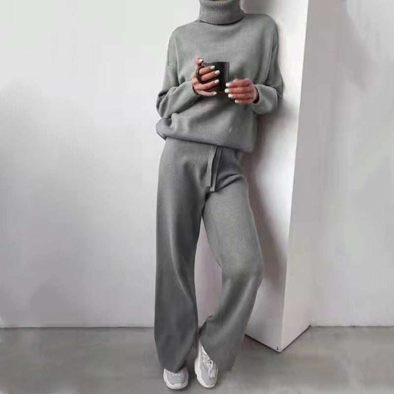 Oversized Turtleneck  Sweatshirt  & Pants set