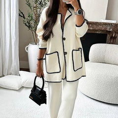 DAHLIA Wool-Blend Jacket and Trousers Two-piece Set