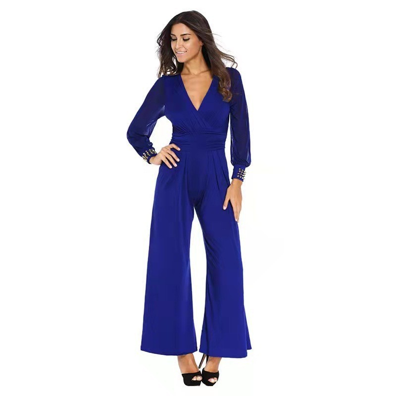 Fashion Personality Women's Rivet Straight Jumpsuit