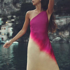 Skylar Tie-Dye Asymmetric Midi Dress