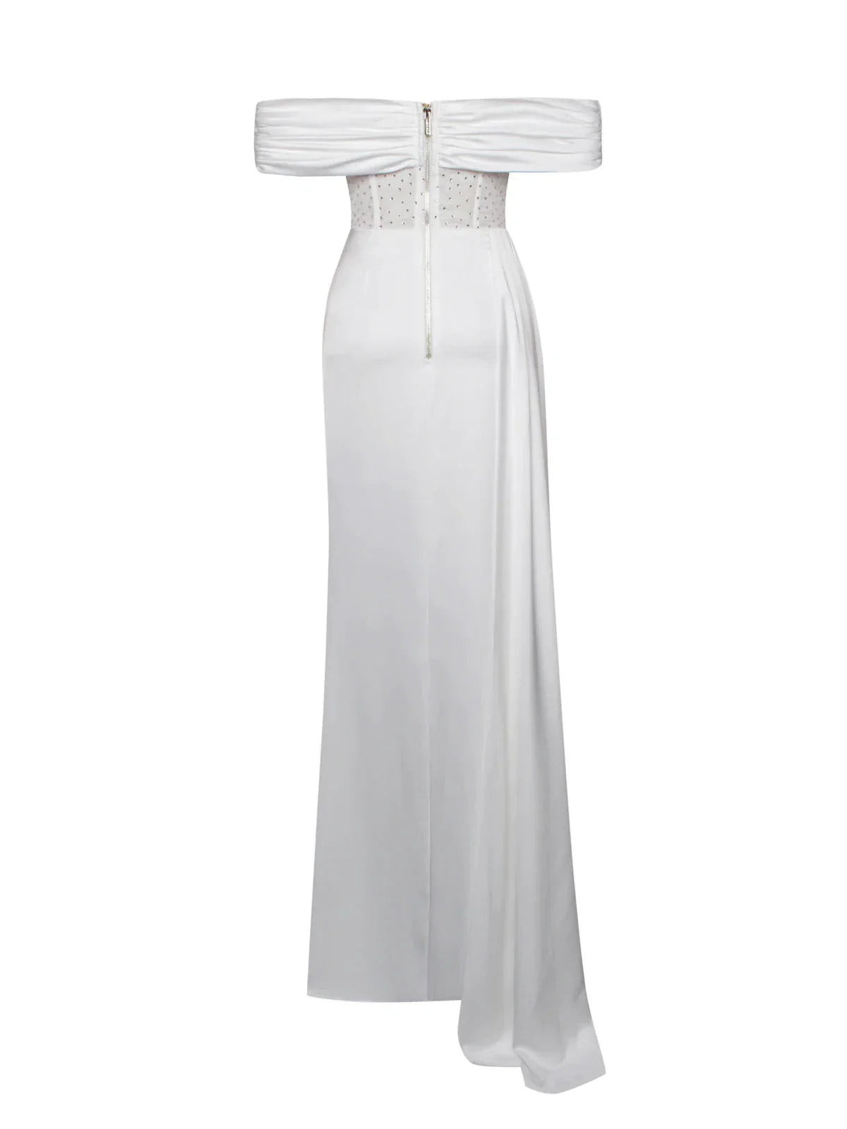 Esme gown Off-shoulder Long Slit White Bandage Dress