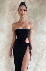 Indigo Maxikleid - Schwarz