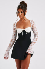 Jacinta Minikleid - Schwarz/Weiß