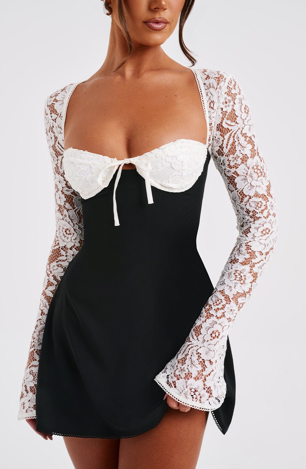 Jacinta Minikleid - Schwarz/Weiß