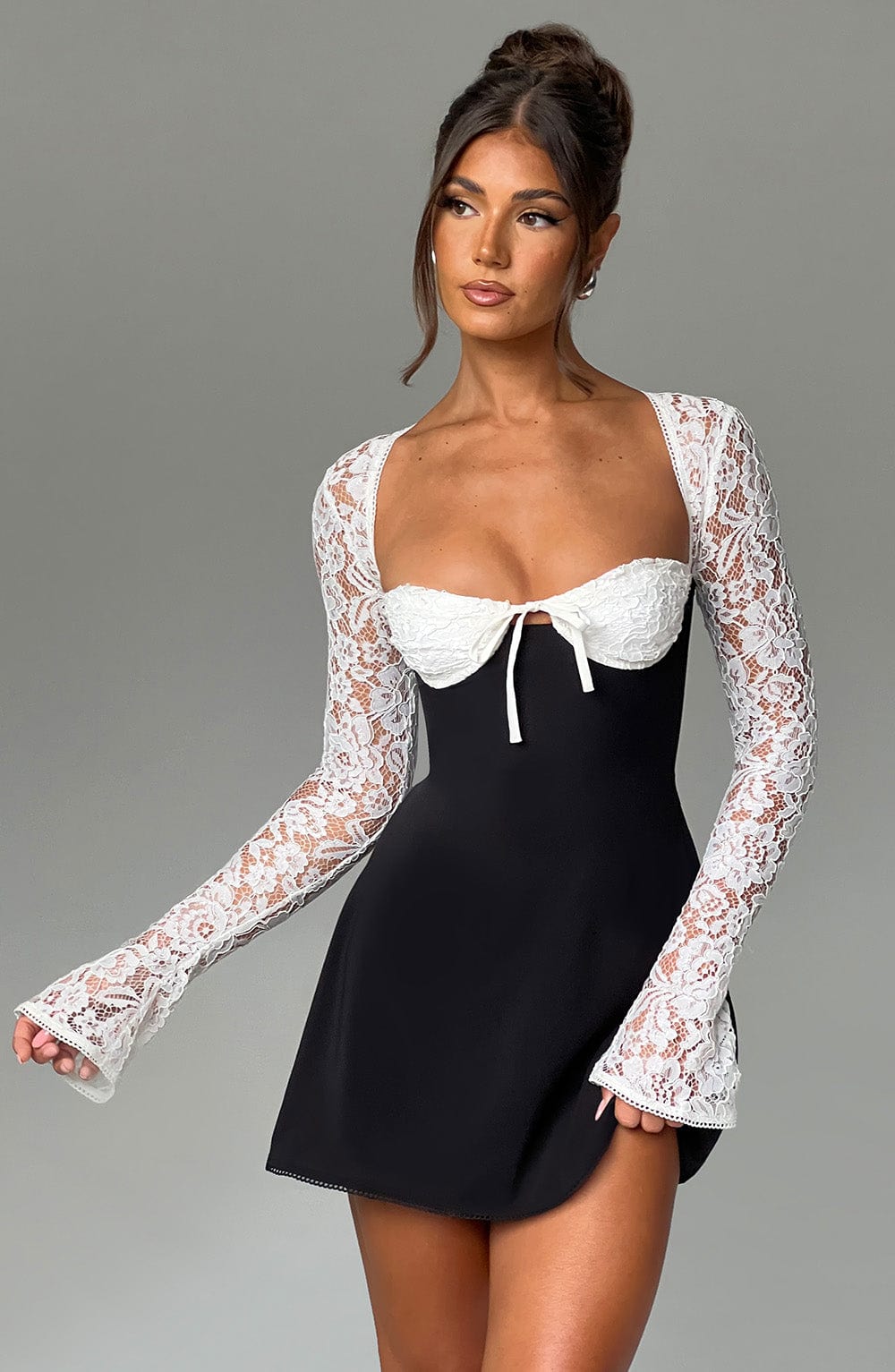 Jacinta Minikleid - Schwarz/Weiß