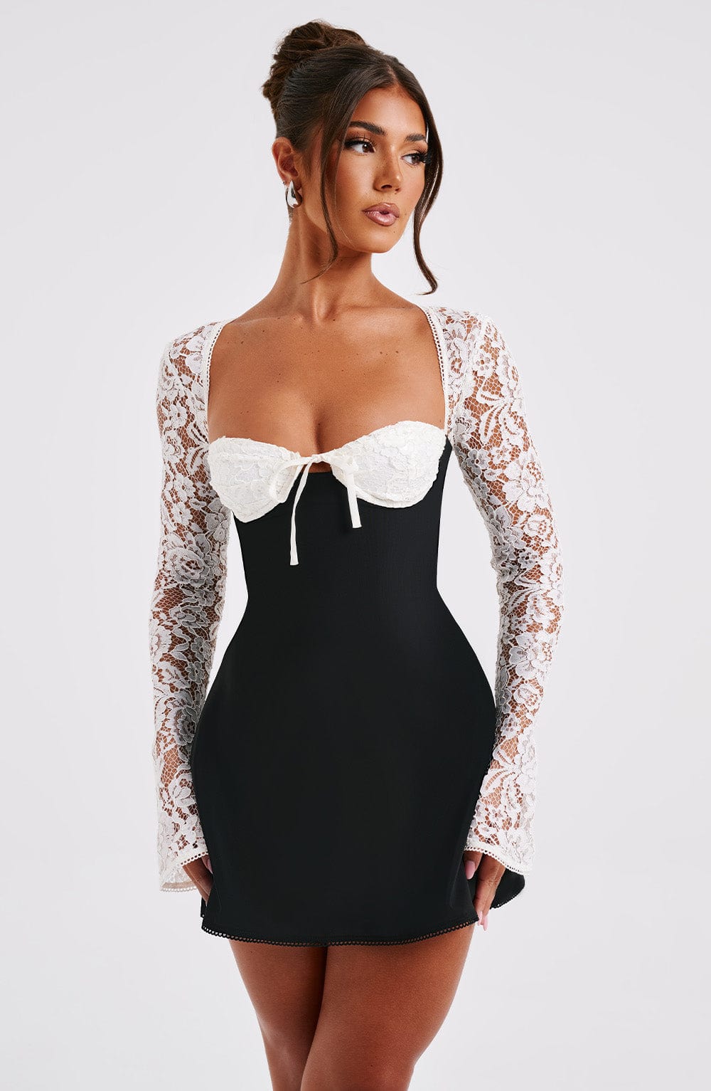 Jacinta Minikleid - Schwarz/Weiß