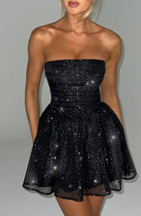 Katrina Minikleid - Schwarz Glitzer