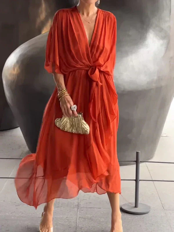 V-Neck Flowy Dress