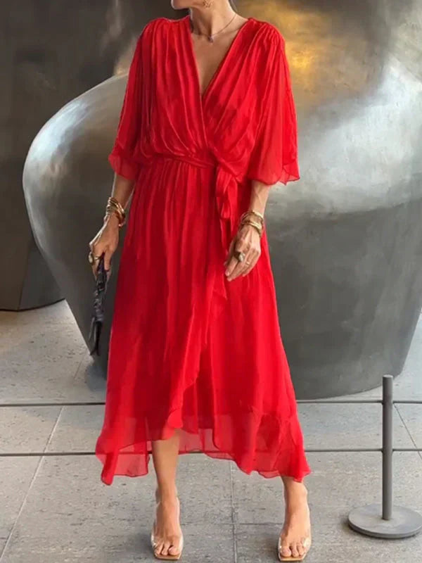 V-Neck Flowy Dress